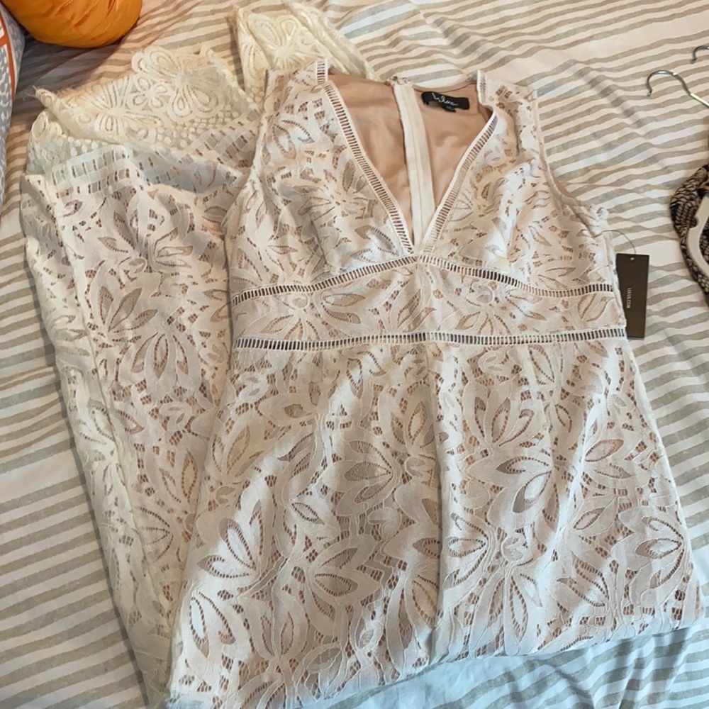 Lulu's Cream Lace Jumpsuit
